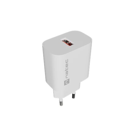 Natec Ribera USB Charger 1X USB-A 18W, White