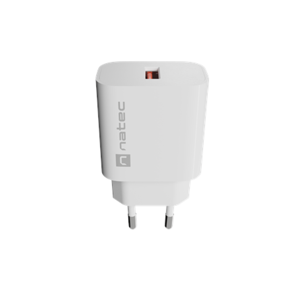 Natec Ribera USB Charger 1X USB-A 18W, White