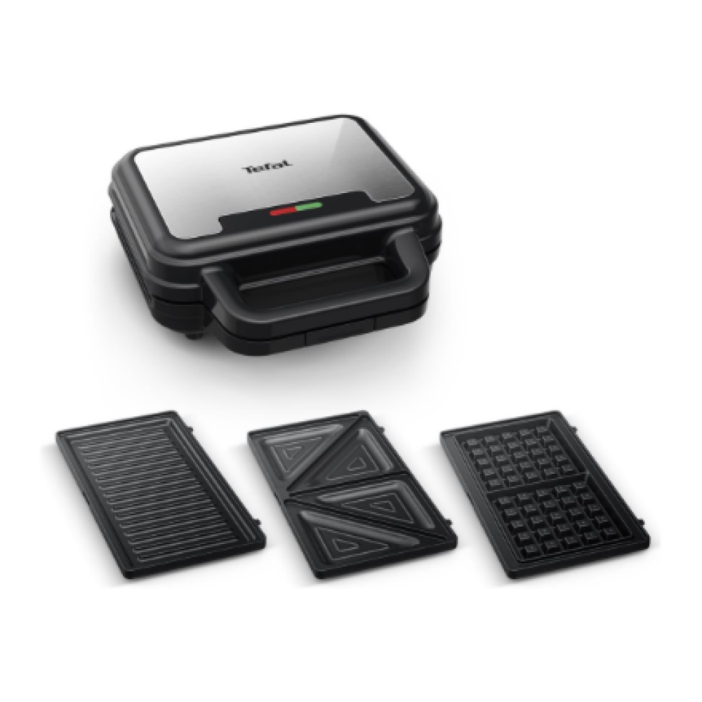 TEFAL , UltraCompact 3in1 SW383D10 , Sandwich Maker , 700 W , Number of plates 3 , Gray/Black