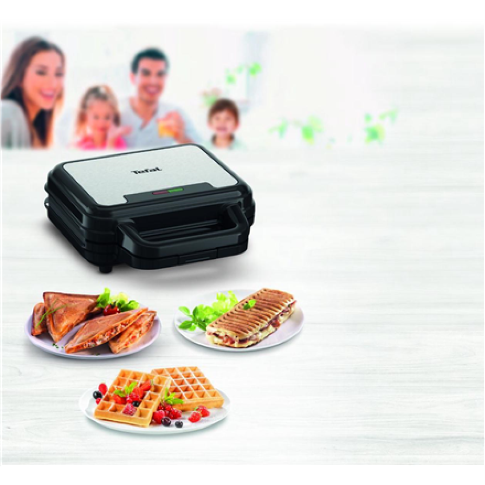 TEFAL , UltraCompact 3in1 SW383D10 , Sandwich Maker , 700 W , Number of plates 3 , Gray/Black