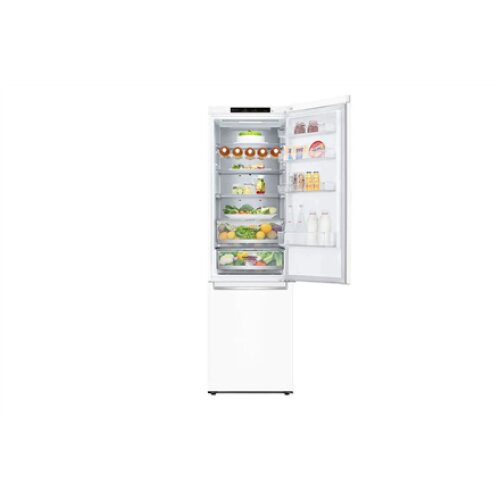 LG , Refrigerator , GBB72SWVGN , Energy efficiency class D , Free standing , Combi , Height 203 cm , No Frost system , Fridge net capacity 233 L , Freezer net capacity 107 L , Display , 35 dB , White