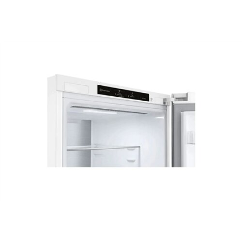 LG , Refrigerator , GBB72SWVGN , Energy efficiency class D , Free standing , Combi , Height 203 cm , No Frost system , Fridge net capacity 233 L , Freezer net capacity 107 L , Display , 35 dB , White