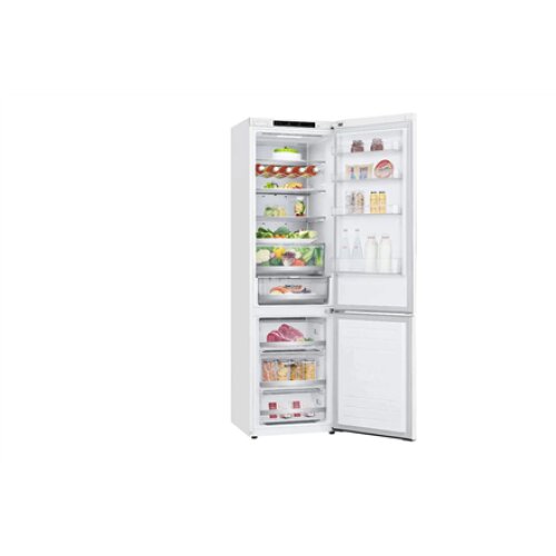 LG , Refrigerator , GBB72SWVGN , Energy efficiency class D , Free standing , Combi , Height 203 cm , No Frost system , Fridge net capacity 233 L , Freezer net capacity 107 L , Display , 35 dB , White