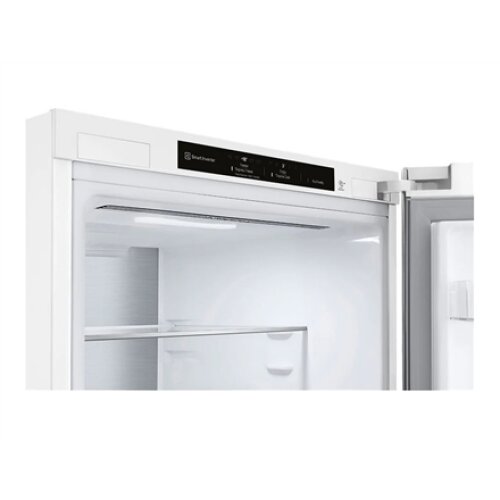 LG , Refrigerator , GBB72SWVGN , Energy efficiency class D , Free standing , Combi , Height 203 cm , No Frost system , Fridge net capacity 233 L , Freezer net capacity 107 L , Display , 35 dB , White
