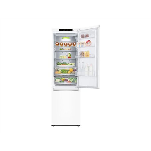LG , Refrigerator , GBB72SWVGN , Energy efficiency class D , Free standing , Combi , Height 203 cm , No Frost system , Fridge net capacity 233 L , Freezer net capacity 107 L , Display , 35 dB , White