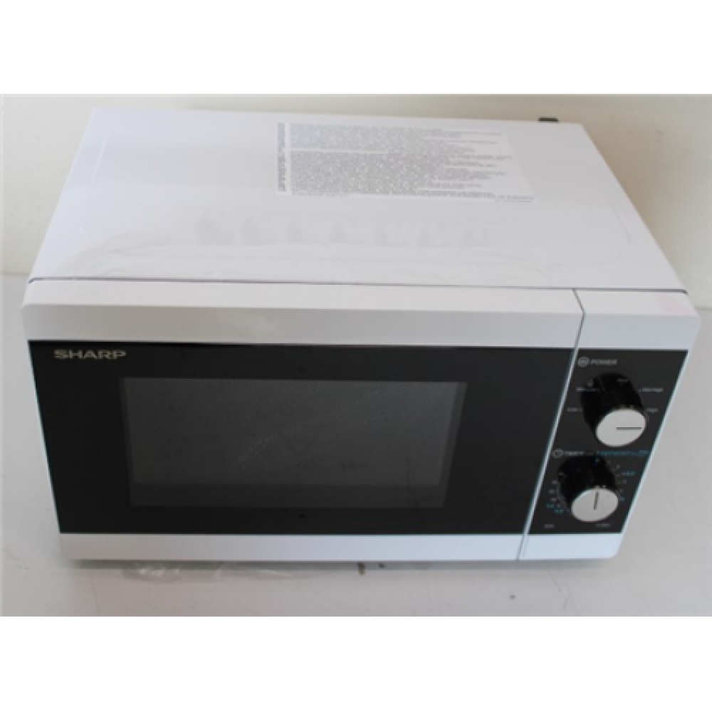 SALE OUT. Sharp YC-MS01E-W Microwave Oven, 20 L capacity, White, DAMAGED PACKAGING, SCARTCHED THE SIDE AND DENT , Sharp , Microwave Oven , YC-MS01E-W , Free standing , 800 W , White , DAMAGED PACKAGING, SCARTCHED THE SIDE AND DENT