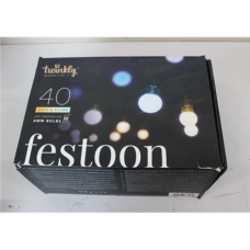 SALE OUT. Twinkly Festoon Smart LED Lights 40 AWW (Gold+Silver) G45 bulbs, 20m,Twinkly REFURBISHED, NO MANUAL, DIRTY, 3 MONTHS WARRANTY
