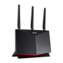 Dual Band WiFi 6 Gaming Router , RT-AX86U Pro , 802.11ax , 4804+861 Mbit/s , 10/100/1000 Mbit/s , Ethernet LAN (RJ-45) ports 5 , Mesh Support Yes , MU-MiMO Yes , No mobile broadband , Antenna type 3xExternal and 1xInternal