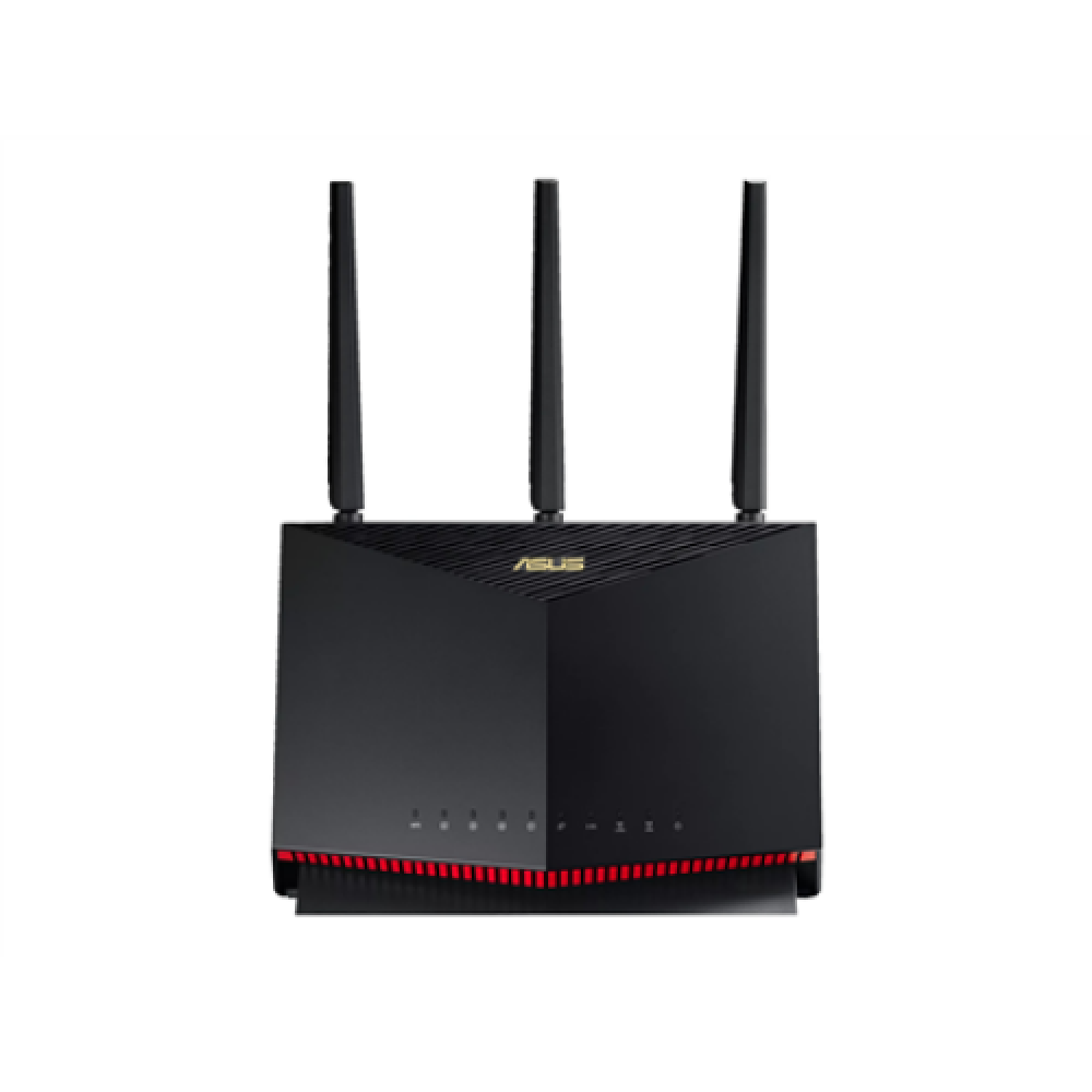 Dual Band WiFi 6 Gaming Router , RT-AX86U Pro , 802.11ax , 4804+861 Mbit/s , 10/100/1000 Mbit/s , Ethernet LAN (RJ-45) ports 5 , Mesh Support Yes , MU-MiMO Yes , No mobile broadband , Antenna type 3xExternal and 1xInternal
