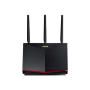 Dual Band WiFi 6 Gaming Router , RT-AX86U Pro , 802.11ax , 4804+861 Mbit/s , 10/100/1000 Mbit/s , Ethernet LAN (RJ-45) ports 5 , Mesh Support Yes , MU-MiMO Yes , No mobile broadband , Antenna type 3xExternal and 1xInternal , month(s)