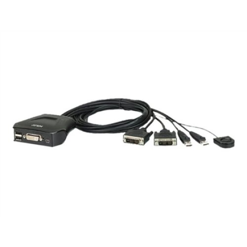 Aten 2-Port USB DVI Cable KVM Switch with Remote Port Selector , Aten , Remote Port Selector , 2-Port USB DVI Cable KVM Switch with Remote Port Selector