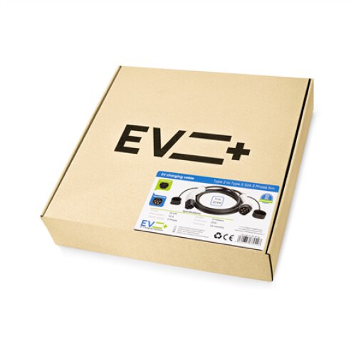 EV+ Charging Cable Type 2 to Type 2 32A 3 Phase 8m , EV+ , EV-CB-T2-32-3P-W-8m , EV+ Charging Cable Type 2 to Type 2 32A 3 Phase , 8 m