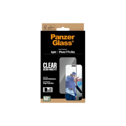 PanzerGlass Screen protector , Apple , iPhone 17 Pro Max , Glass , Transparent , Ultra-Wide Fit w. EasyAligner