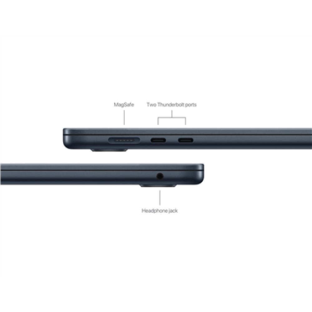 Apple MacBook , Air , Midnight , 15 , IPS , 2880 x 1864 pixels , Apple M3 , 16 GB , Solid-state drive capacity 512 GB , Apple M3 chip 8-core CPU/10-core GPU , macOS , 802.11ax , Bluetooth version 5.3 , Keyboard language English , Keyboard backlit , Warran