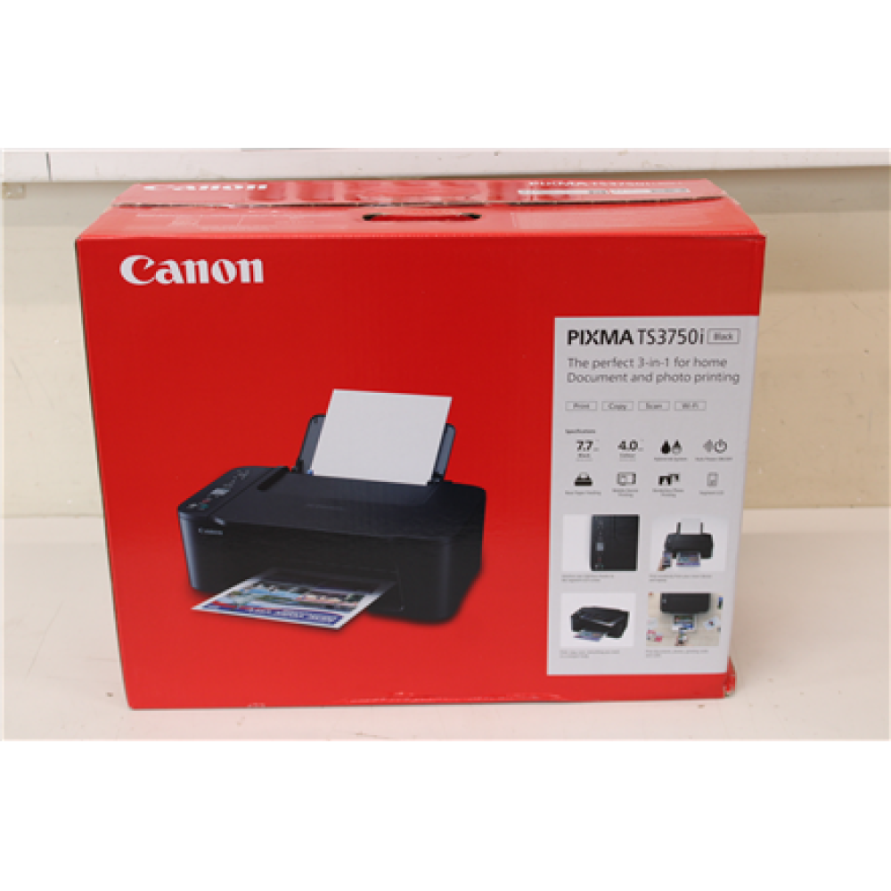 SALE OUT. Canon PIXMA TS3750I , Inkjet , Colour , Multicunction Printer , A4 , Wi-Fi , Black , DAMAGED PACKAGING
