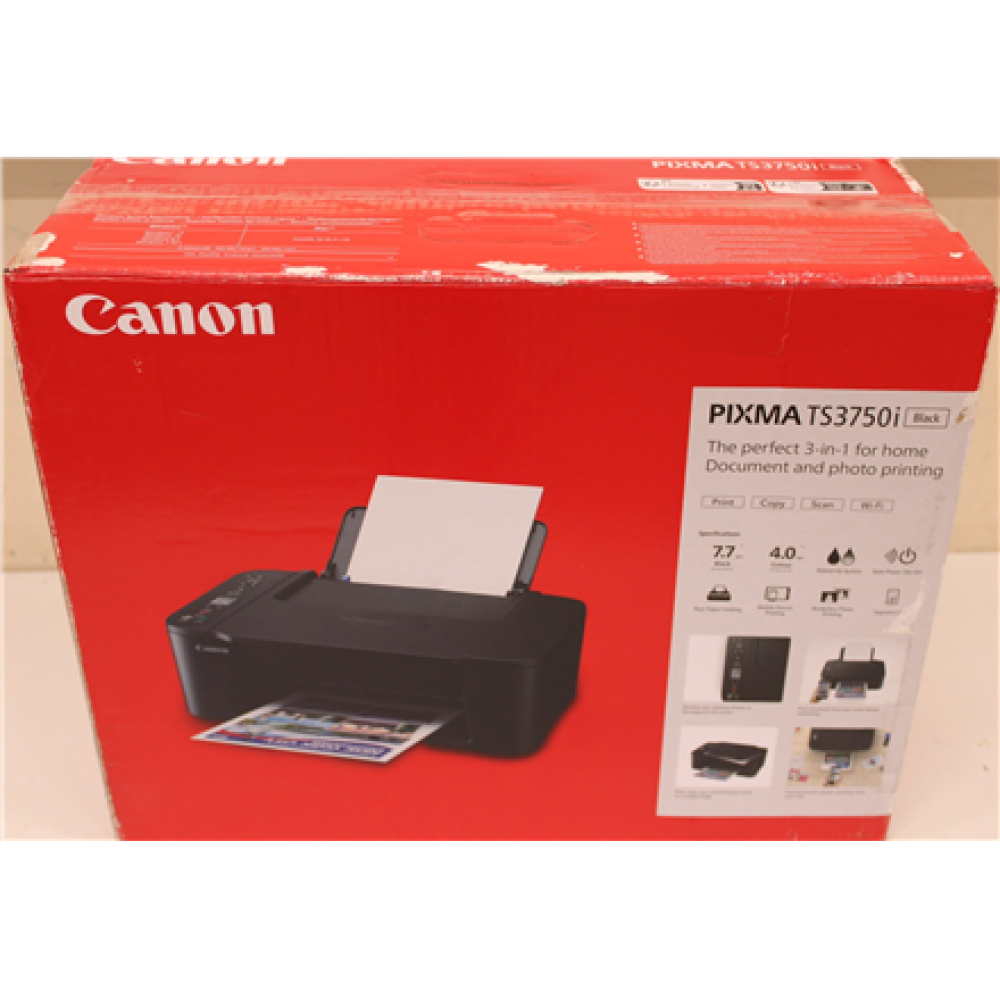 SALE OUT. Canon PIXMA TS3750I , Inkjet , Colour , Multicunction Printer , A4 , Wi-Fi , Black , UNPACKED, SCRATCHED