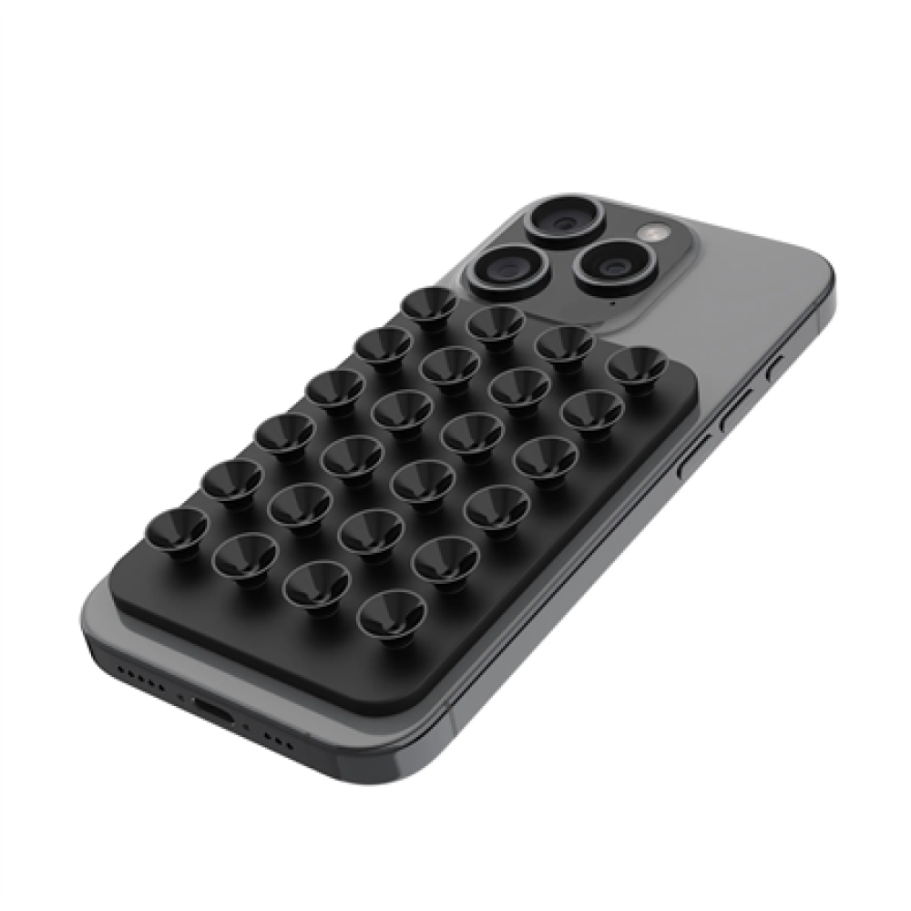 Fixed , MagSafe Holder With Suction Cups , MagMate , Apple , iPhone 12 and newer, or any phone with a MagSafe case , Liquid Silicone , Black