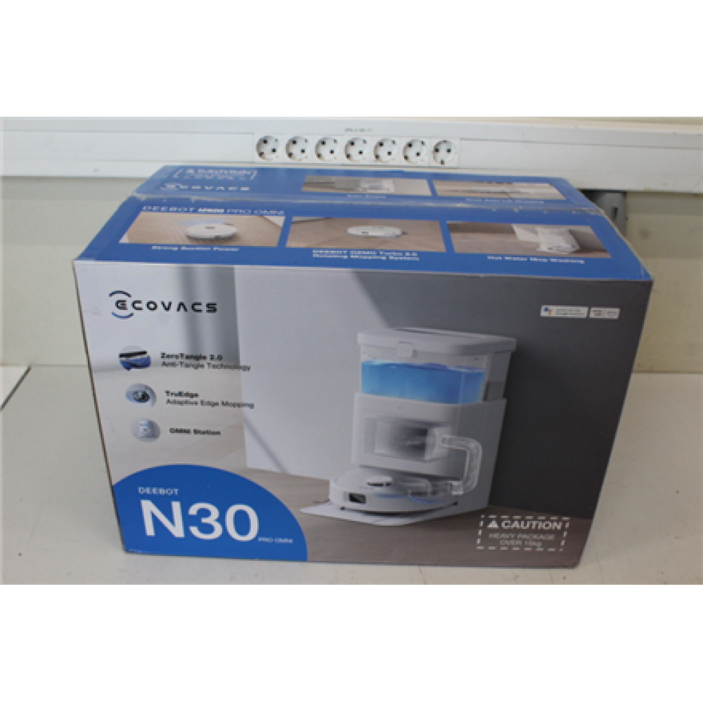SALE OUT. Ecovacs DEEBOT N30 PRO OMNI Vacuum cleaner, Robot, Wet&Dry, Operating time 320 min, 5200mAh, White+ Auto-empty station , Ecovacs Robotic Vacuum Cleaner , DEEBOT N30 PRO OMNI , Wet&Dry , Operating time (max) 320 min , 5200 mAh , Dust capa
