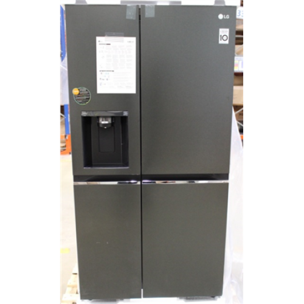 SALE OUT. LG Refrigerator GSLV71MCLE Energy efficiency class E, Free standing, Side by side, Height 179 cm, No Frost system, Fridge net capacity 416 L, Freezer net capacity 219 L, 36 dB, Matte Black, DAMAGED PACKAGING, DENTS AND SCRATCHES ON DOOR