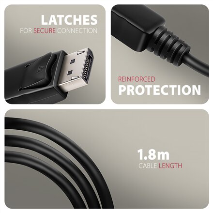 AXAGON Active cable RVD-HI20C2 , DisplayPort to HDMI , 1.8 m