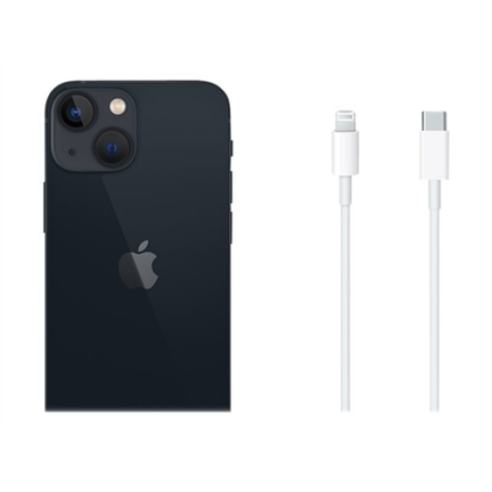 Apple iPhone 13 mini Midnight 5.4 Super Retina XDR OLED Apple A15 Bionic Internal RAM 4 GB 256 GB Single SIM Nano-SIM 3G 4G 5G Main camera 12+12 MP Secondary camera 12 MP iOS 15 2438 mAh