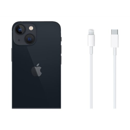 Apple iPhone 13 mini Midnight 5.4 Super Retina XDR OLED Apple A15 Bionic Internal RAM 4 GB 256 GB Single SIM Nano-SIM 3G 4G 5G Main camera 12+12 MP Secondary camera 12 MP iOS 15 2438 mAh