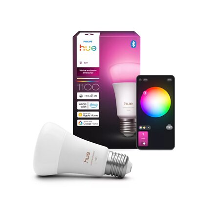 Philips Hue WCA 1100 A60 1P EU , E27 , 8.1 W , White and colour light , Bluetooth and Zigbee