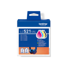 Brother LC521VAL Inkjet Cartridge Value Pack C/M/Y/K , Brother