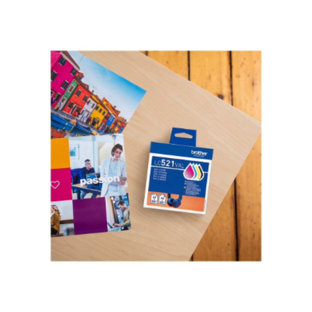 Brother LC521VAL Inkjet Cartridge Value Pack C/M/Y/K , Brother
