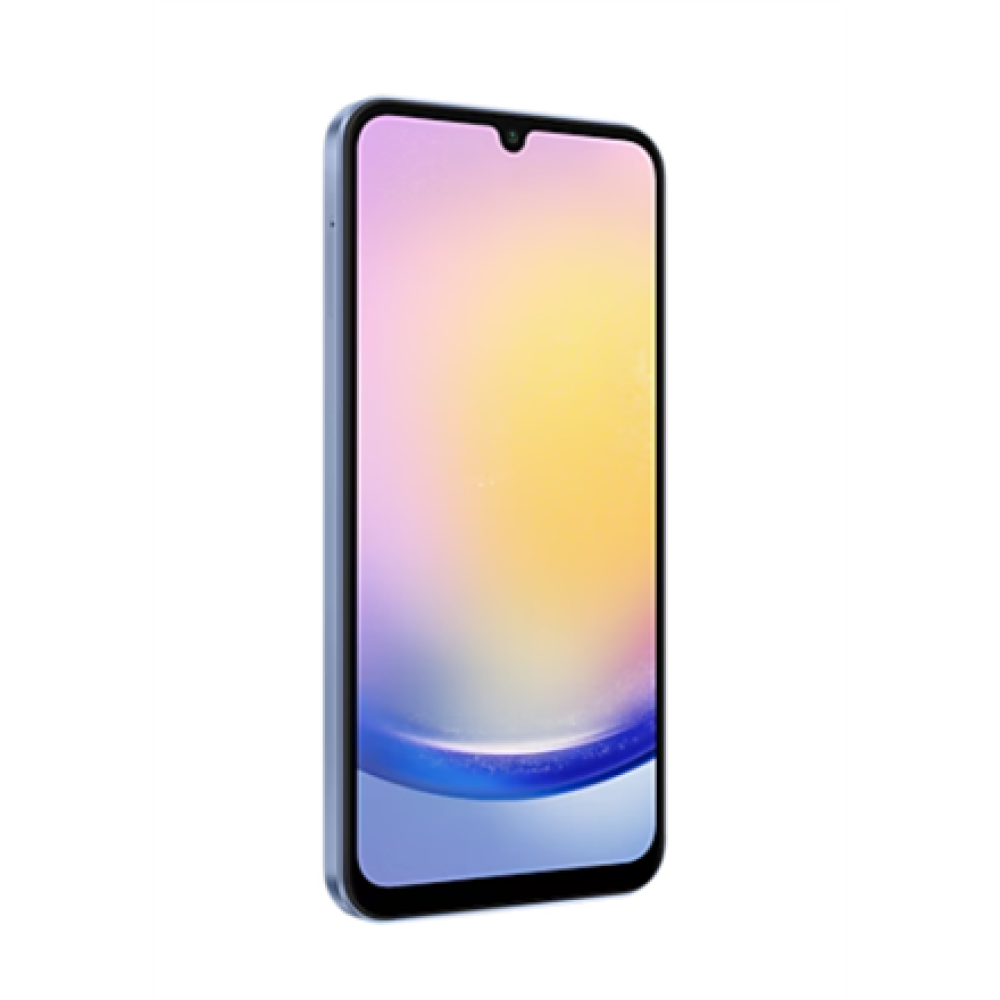 Samsung Galaxy , A25 (A256) , Blue , 6.5 , Super AMOLED , 1080 x 2340 pixels , Exynos , 1280 (5 nm) , Internal RAM 6 GB , 256 GB , Dual SIM , Nano-SIM , 3G , 4G , 5G , Main camera resolution 50+8+2 MP , Secondary camera resolution 13 MP , Android , 14 , 5