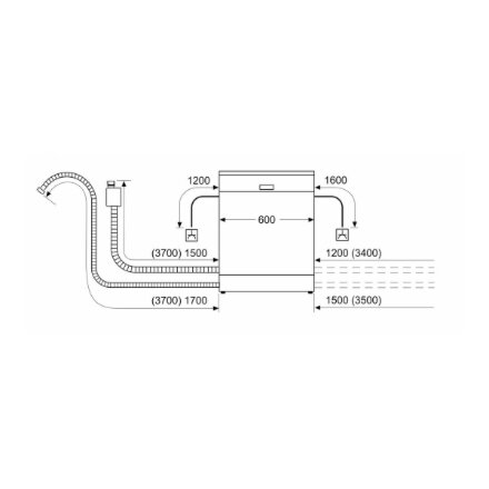 Bosch Dishwasher , SMV6ZCX27E , Built-in , Width 60 cm , Number of place settings 14 , Number of programs 6 , Energy efficiency class B , White