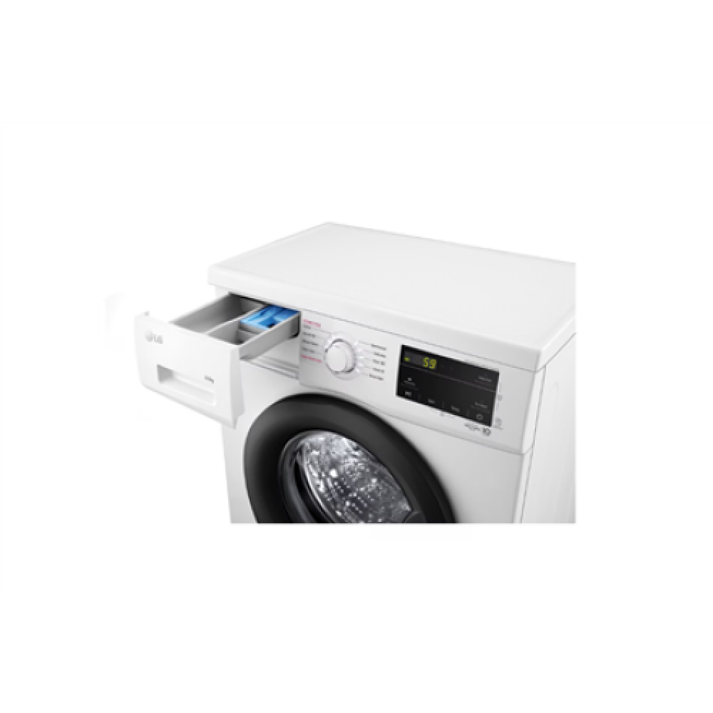 LG , Washing machine , F2J3WSBWE , Energy efficiency class E , Front loading , Washing capacity 6.5 kg , 1200 RPM , Depth 44 cm , Width 60 cm , LED , Steam function , Direct drive , White