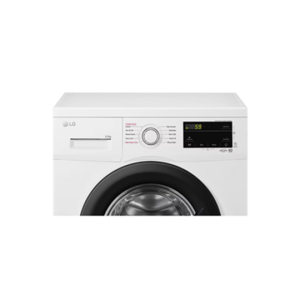 LG , Washing machine , F2J3WSBWE , Energy efficiency class E , Front loading , Washing capacity 6.5 kg , 1200 RPM , Depth 44 cm , Width 60 cm , LED , Steam function , Direct drive , White