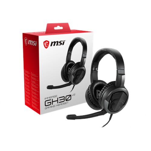 MSI Immerse GH30 V2 Gaming Headset, Wired, Black MSI Gaming Headset Immerse GH30 V2 Gaming Headset