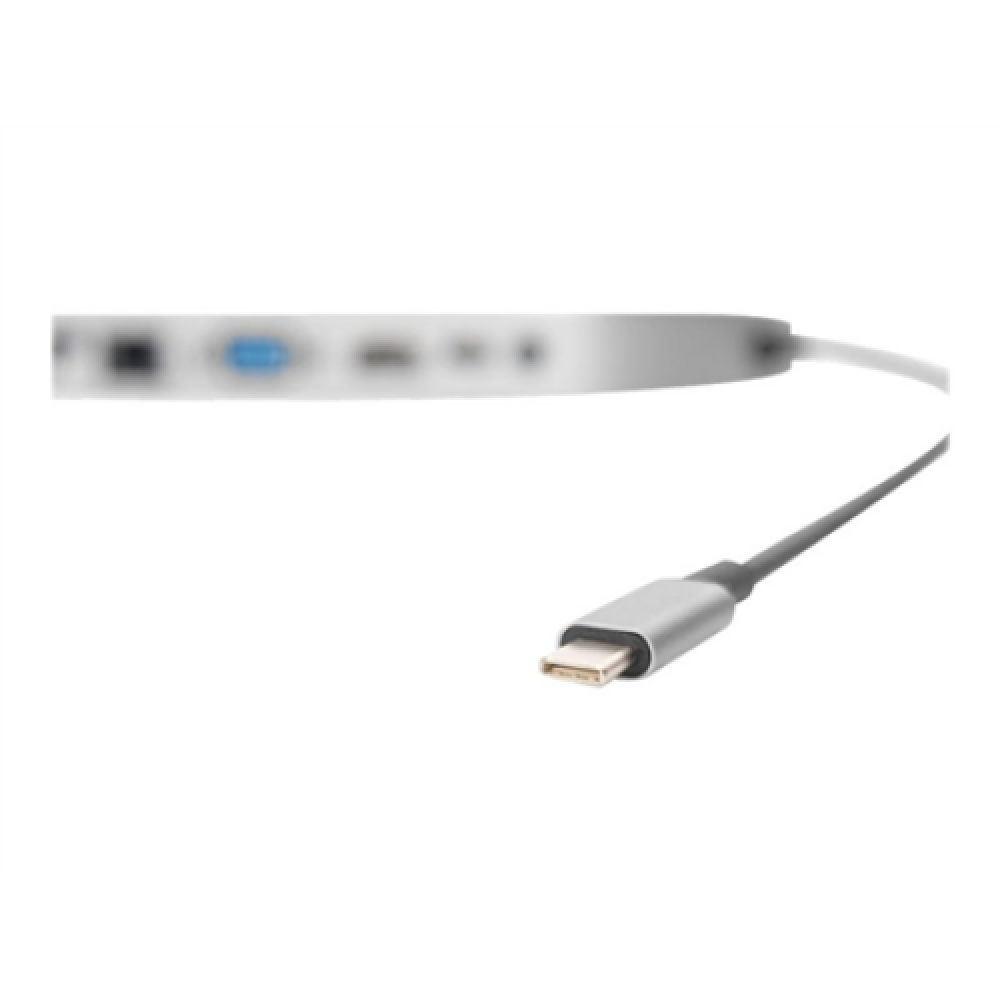 Digitus USB-C Docking Station, 12-Port Dock Ethernet LAN (RJ-45) ports 1 VGA (D-Sub) ports quantity 1 USB 3.0 (3.1 Gen 1) ports quantity 2 USB 2.0 ports quantity 2 HDMI ports quantity 1 Ethernet LAN USB 3.0 (3.1 Gen 1) Type-C ports quantity 2