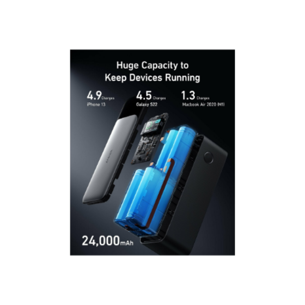 Anker 737 Power Bank Gen 2 B2C - UN Black Iteration 1 , A1289011 , 24000 mAh , Black