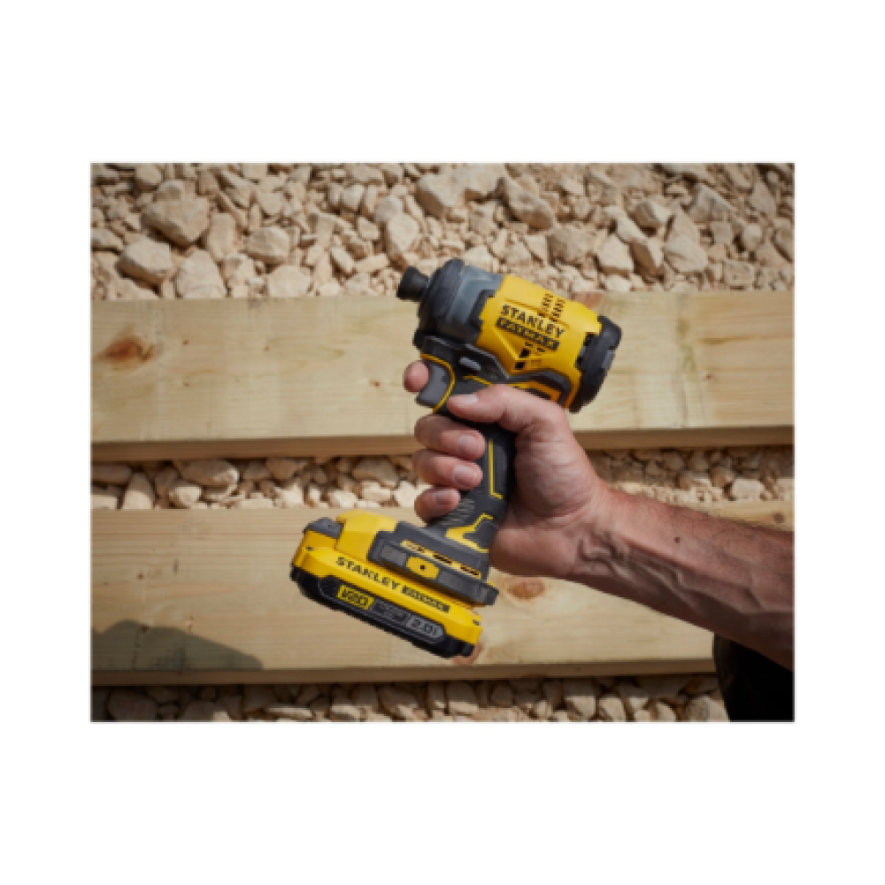 Stanley , 18V V20 Brushless 3-Speed Impact Driver - 2.0Ah Kit , SFMCF820D2K-QW , 18 V , 2.0 Ah , Lithium Ion