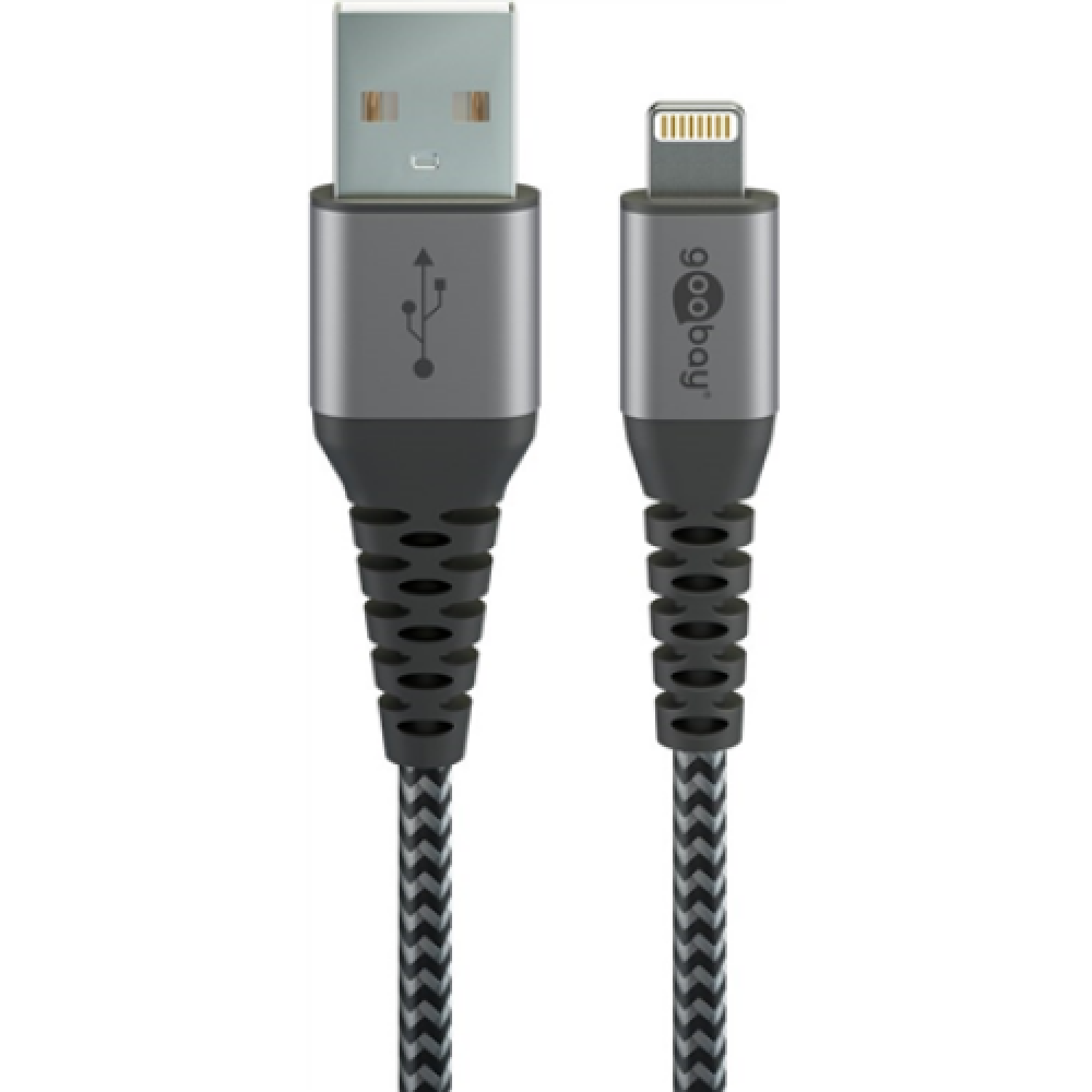 Goobay , Lightning to USB-A Textile Cable with Metal Plugs , 49268 , USB-A to Lightning