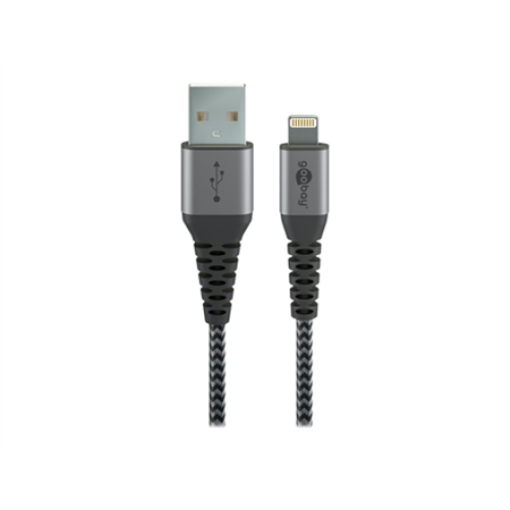Goobay , Lightning to USB-A Textile Cable with Metal Plugs , 49268 , USB-A to Lightning