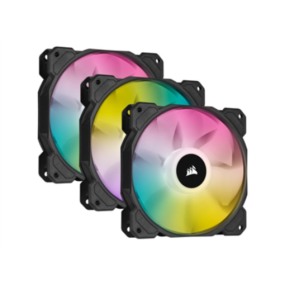 Corsair , 120mm PWM Fan, Triple Pack with Lighting Node CORE , iCUE SP120 RGB ELITE Performance , Case Fan