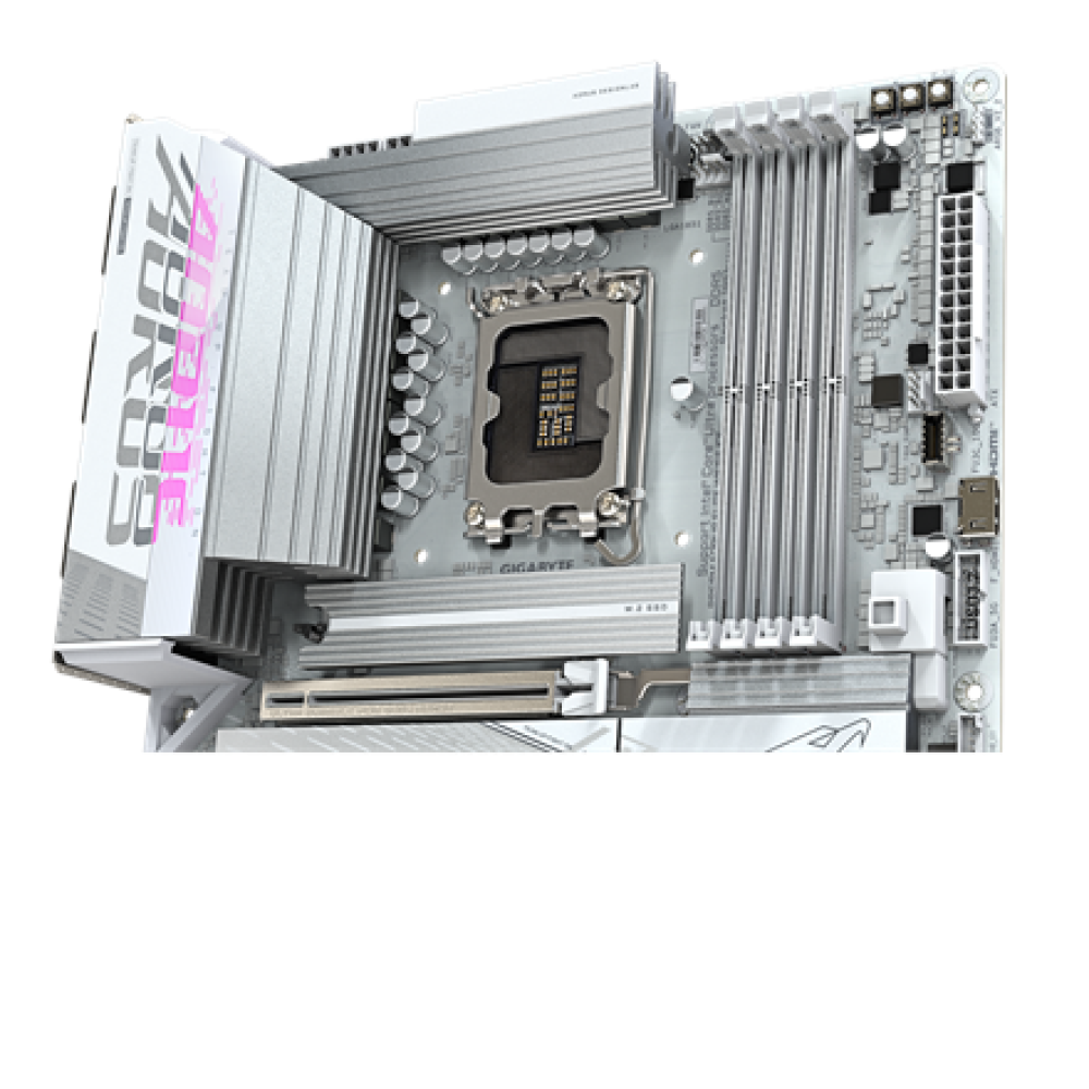 Gigabyte B860M AORUS ELITE WIFI6E ICE , Processor family Intel , Processor socket LGA1851 , DDR5 , Supported hard disk drive interfaces SATA, M.2 , Number of SATA connectors 4