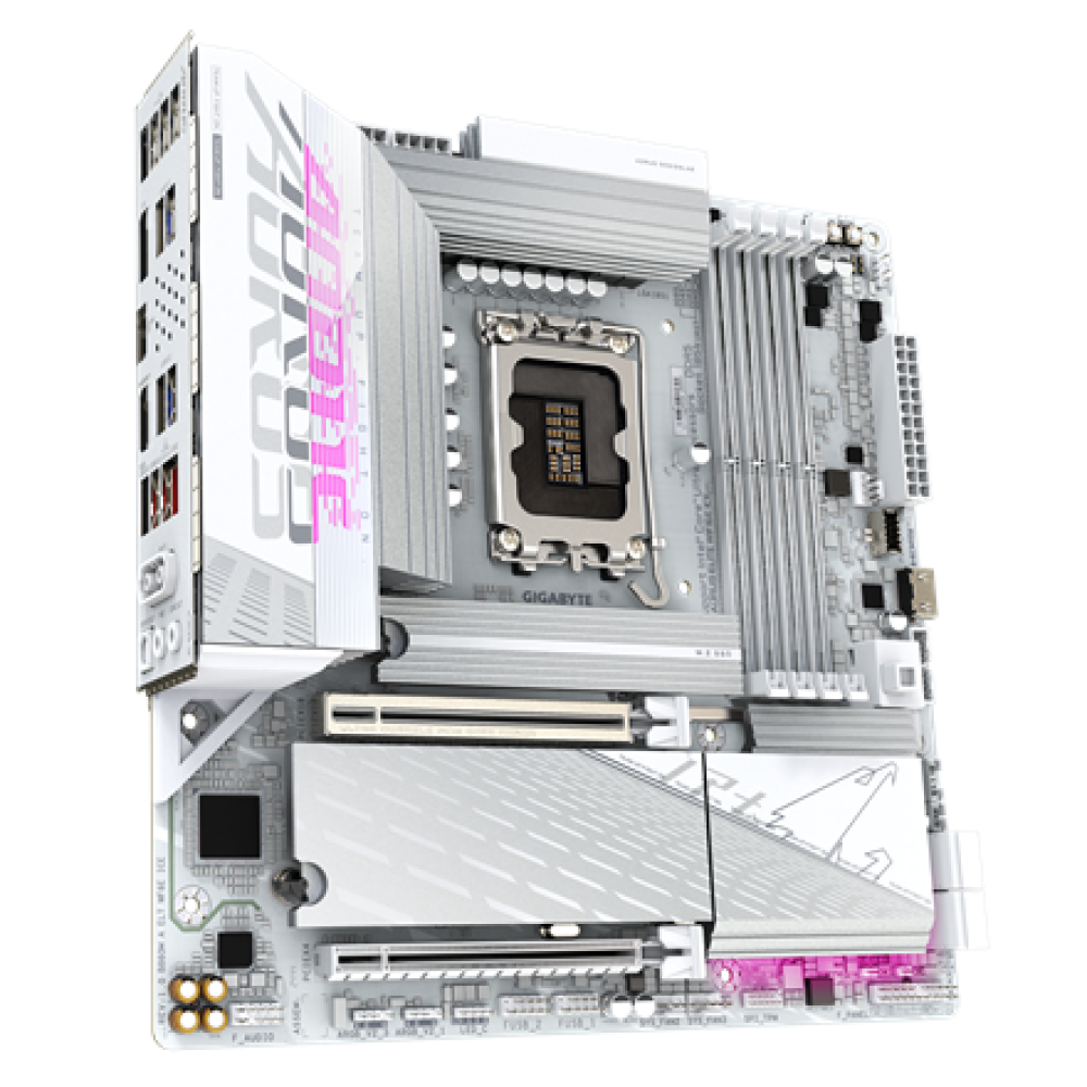 Gigabyte B860M AORUS ELITE WIFI6E ICE , Processor family Intel , Processor socket LGA1851 , DDR5 , Supported hard disk drive interfaces SATA, M.2 , Number of SATA connectors 4