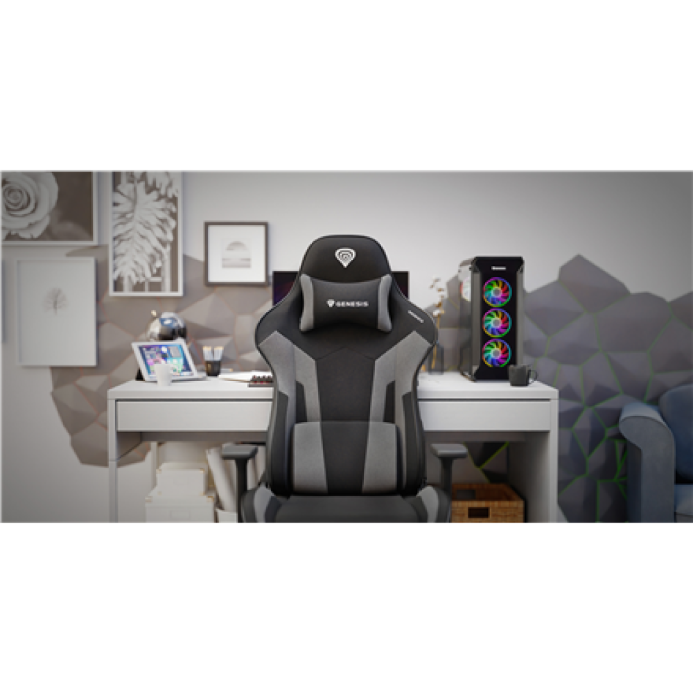NFG-2096 Genesis Eco leather, Fabric, Metal, Nylon with CareGlide coating , Gaming Chair , Nitro 720 , Black/Gray