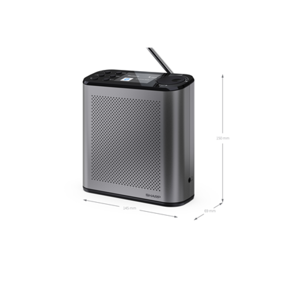 Sharp OSAKA Portable Digital Radio , DR-P530(GY) , USB port , Bluetooth , FM radio , Wireless connection