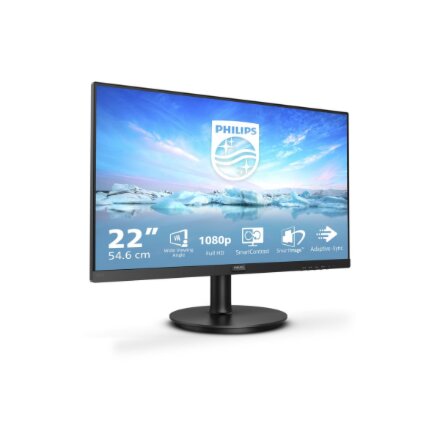 Philips , 221V8A , 21.5 , VA , FHD , 75 Hz , 4 ms , 1920 x 1080 , 200 cd/m² , HDMI ports quantity 1 x HDMI , Black