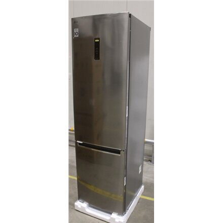 SALE OUT. , LG , Refrigerator , GBB72PZDMN , Energy efficiency class E , Free standing , Combi , Height 203 cm , No Frost system , Fridge net capacity 277 L , Freezer net capacity 107 L , Display , 36 dB , Silver , DAMAGED PACKAGING