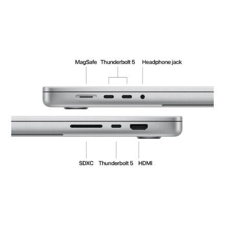 Apple MacBook , Pro , Silver , 16 , 3456 x 2234 pixels , Apple M4 Pro , 48 GB , Solid-state drive capacity 512 GB , Apple M4 Pro chip 14-core CPU/20-core GPU , macOS , 802.11ax , Bluetooth version 5.3 , Keyboard language Swedish , Keyboard backlit , Warra