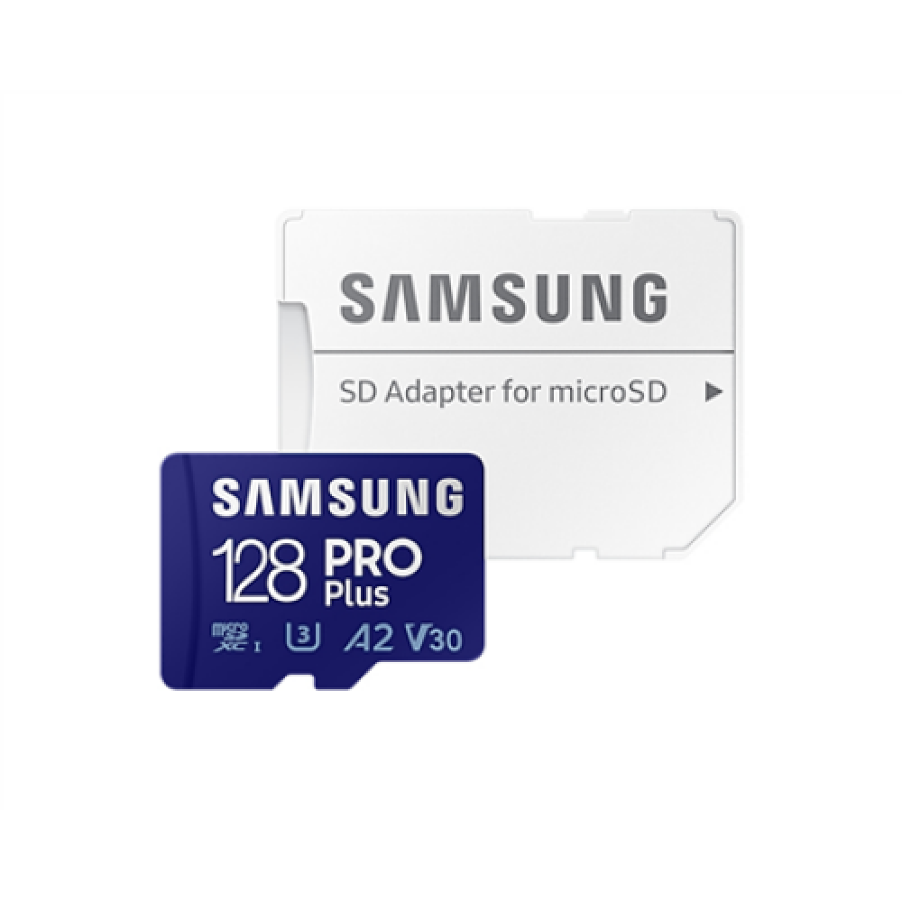 Samsung microSD Card Pro Plus 128 GB, MicroSDXC, Flash memory class 10, SD adapter