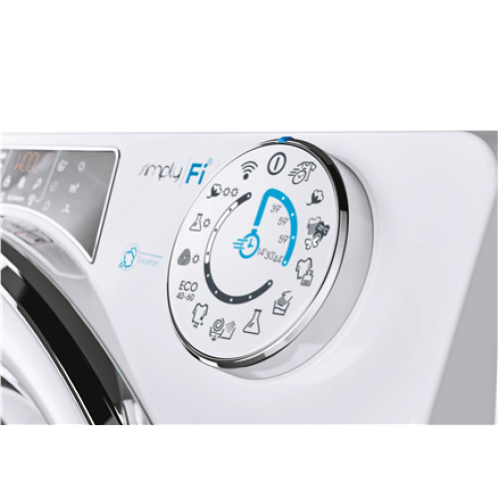 Candy Washing Machine with Dryer ROW41494DWMCE-S Energy efficiency class A Front loading Washing capacity 14 kg 1400 RPM Depth 67 cm Width 60 cm Display TFT Drying system Drying capacity 9 kg Steam function Wi-Fi White