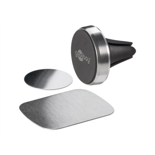 Goobay , Magnetic mount Metal Slim Design for smartphones (35mm) , 38685 , Black/Silver , Magnetic holder is suitable for almost every smartphone; Quick-Snap assembly technology for quick and easy use; Smart and almost invisible fastening option on the ca